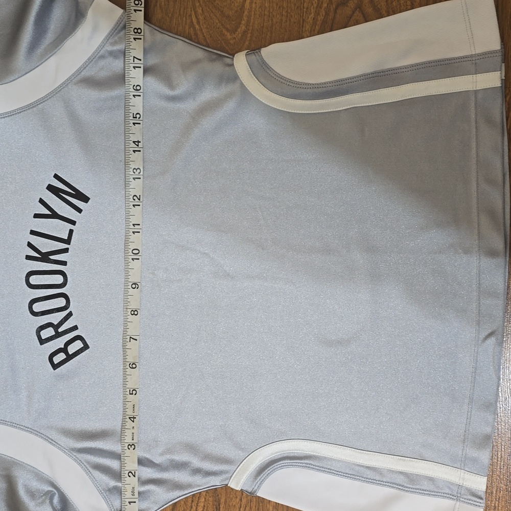 NIKE X AMBUSH NBA BROOKLYN SIZE L WOMENS SILVER WHITE - Picture 7 of 12